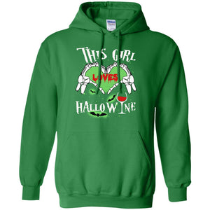 This Girl Loves Hallo-wine Funny Halloween Shirt For Wine LoversG185 Gildan Pullover Hoodie 8 oz.