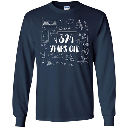 Square Root Of 324 18th Birthday 18 Years Old Math T-shirt Navy