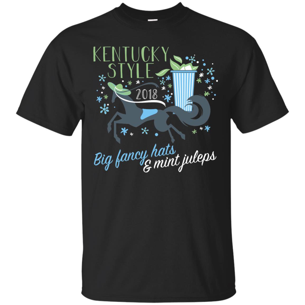 Kentucky Style Horse Big Funny Hats And Mint Juleps 2018 Shirt Black