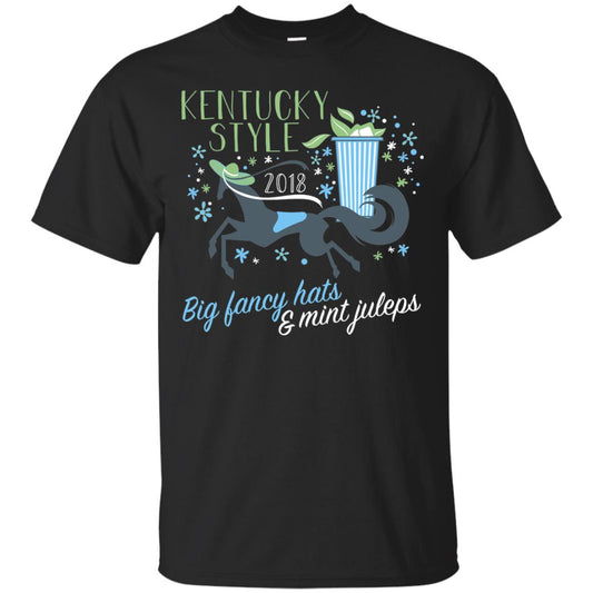 Kentucky Style Horse Big Funny Hats And Mint Juleps 2018 Shirt Black