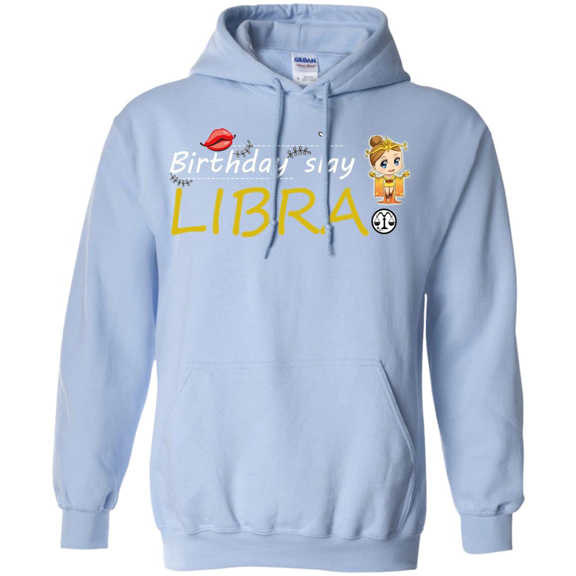 Cute Libra Girl Birthday Lip Slay T-shirt Light Blue
