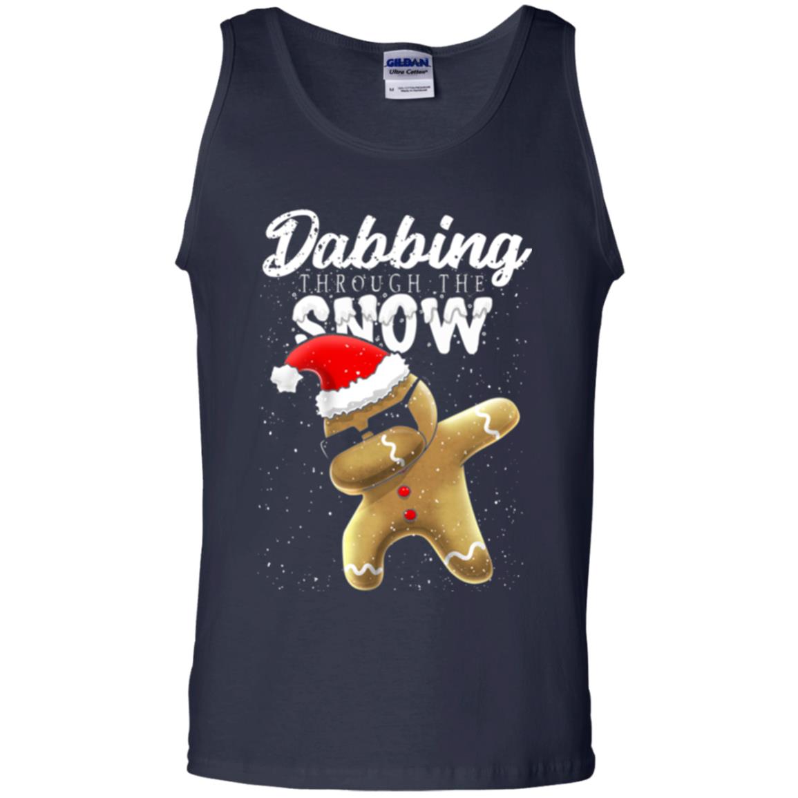 Dabbing Gingerbread T-shirt Dabbing Through The Snow Navy