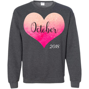 Pregnancy Reveal Announcement Party August 2018 ShirtG180 Gildan Crewneck Pullover Sweatshirt 8 oz.