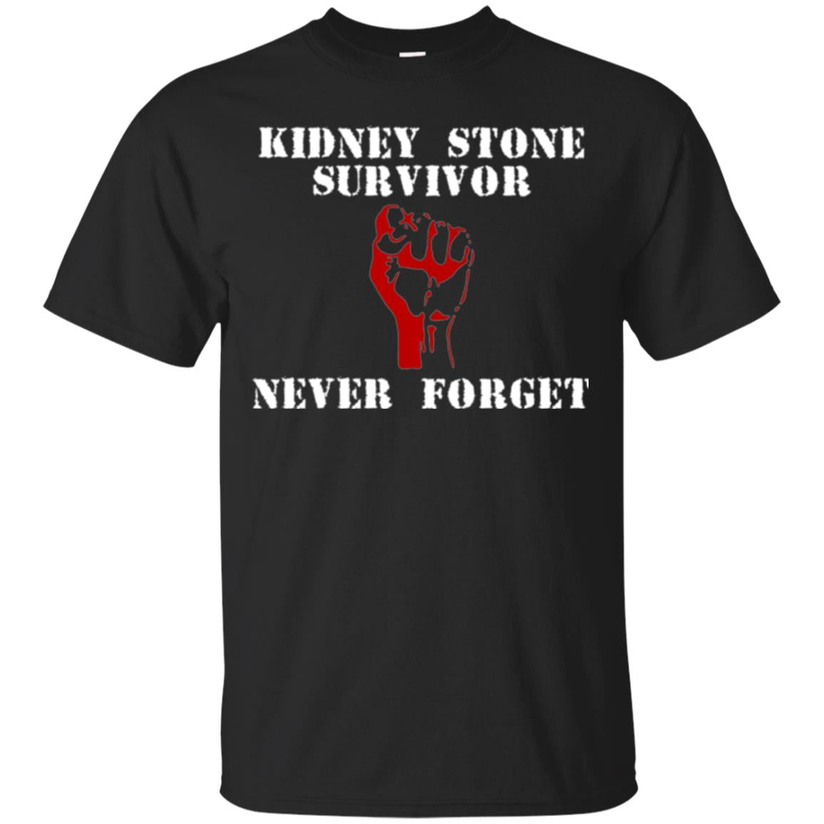 Kidney Stone Survivor Never Forget T-shirt Black