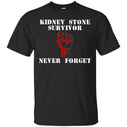 Kidney Stone Survivor Never Forget T-shirt Black