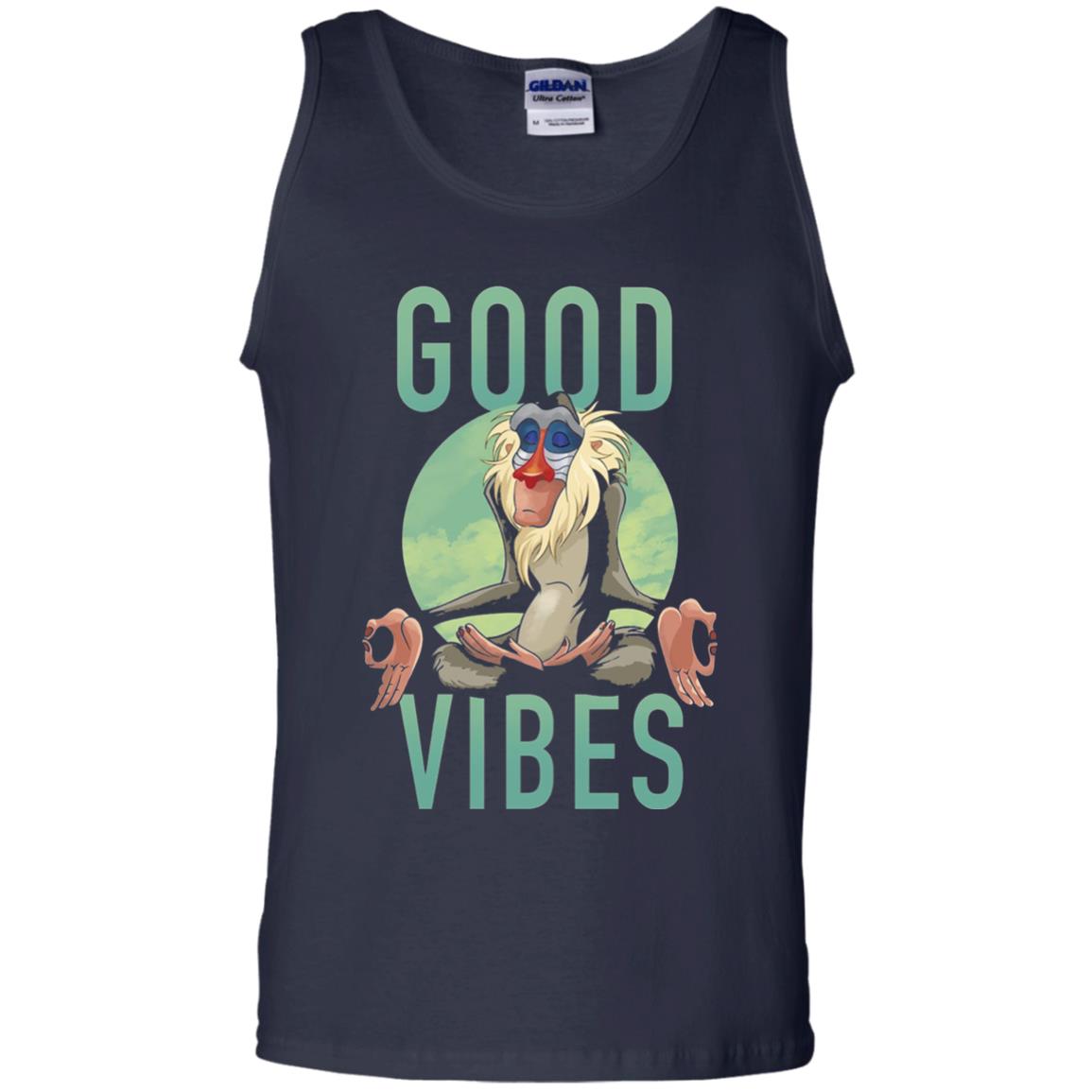 Disney Lion King Rafiki Meditate Good Vibes Graphic T-shirt Navy