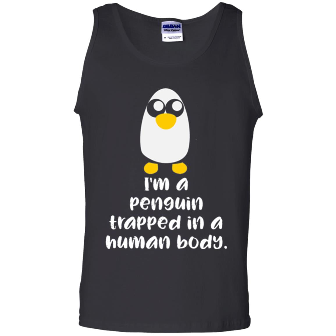 Penguin Lovers T-shirt I_m A Penguin Trapped In A Human Body Black