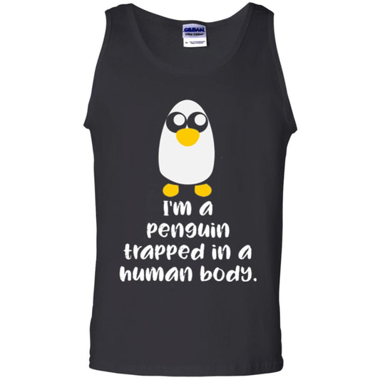 Penguin Lovers T-shirt I_m A Penguin Trapped In A Human Body Black