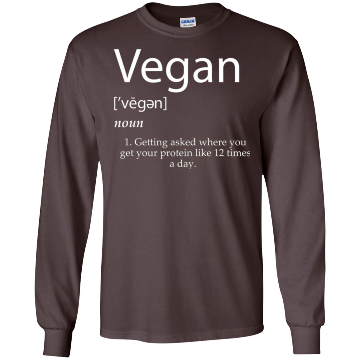 Vegan T-shirt Getting Asked Where You Get Your Protein Like 12 Times A Day Dark Chocolate