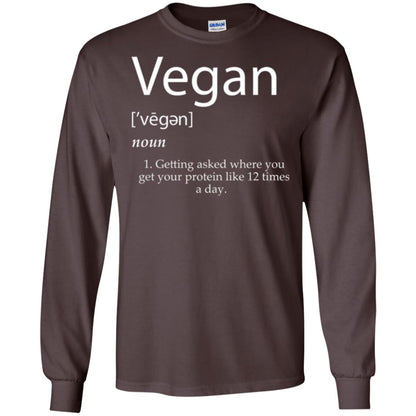 Vegan T-shirt Getting Asked Where You Get Your Protein Like 12 Times A Day Dark Chocolate