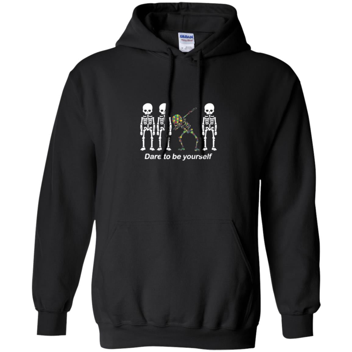 Dabbing T-shirt Dabbing Skeleton Dare To Be Yourself Black