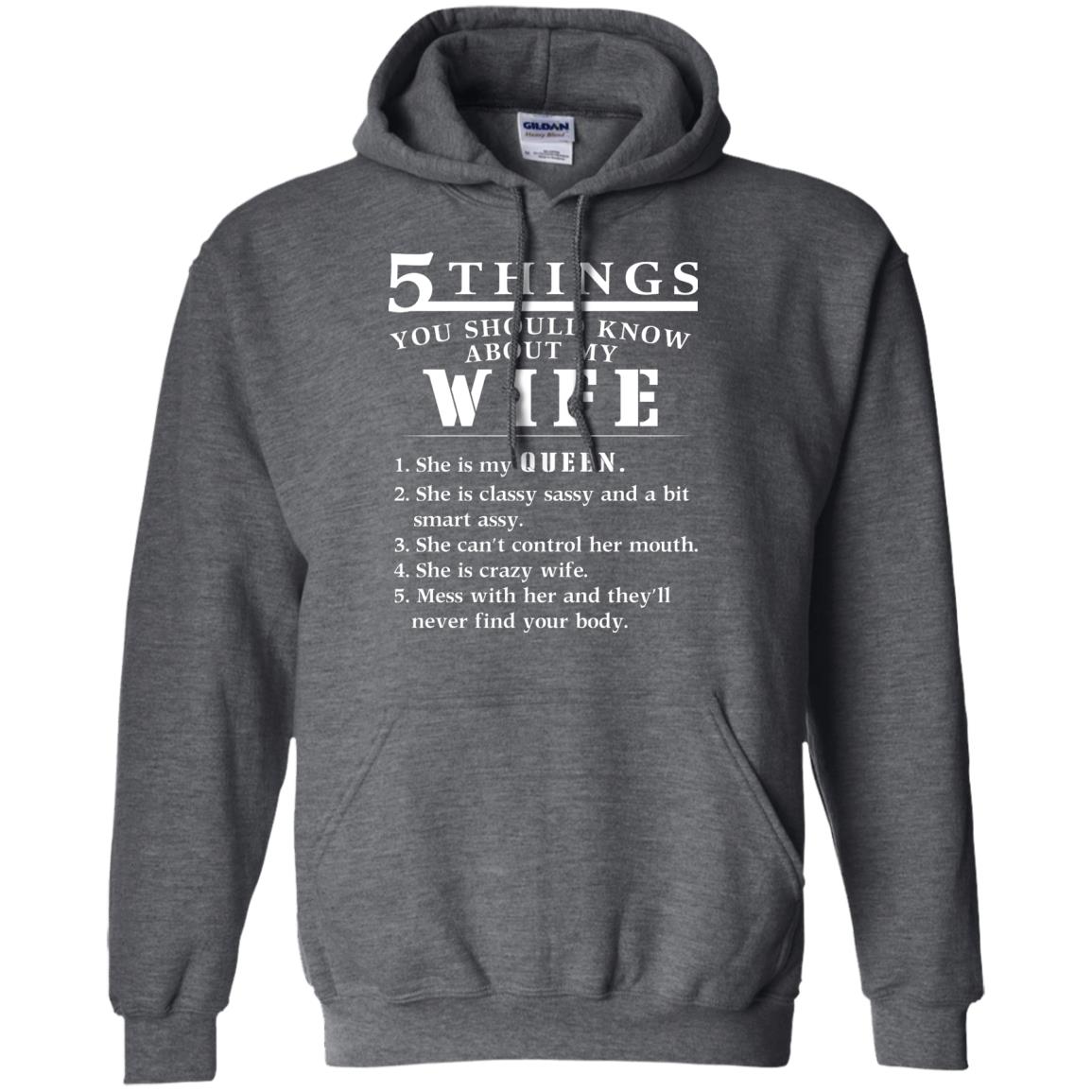 5 Things You Should Know About My Wife Husband T-shirt Dark Heather