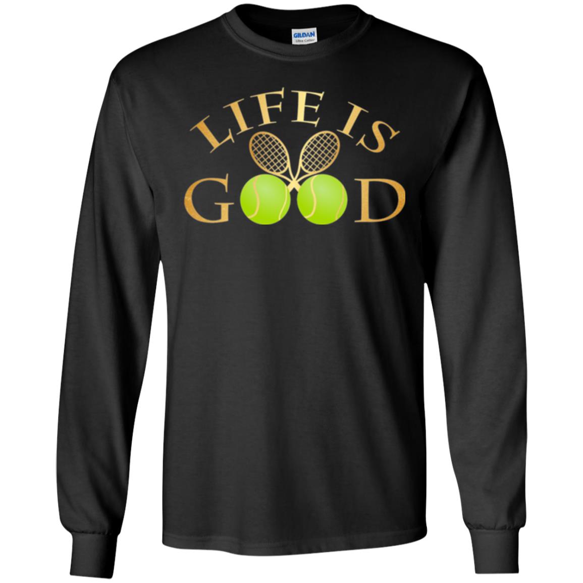 Tennis Lovers T-shirt Life Is Good Black
