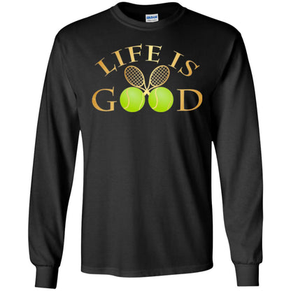 Tennis Lovers T-shirt Life Is Good Black