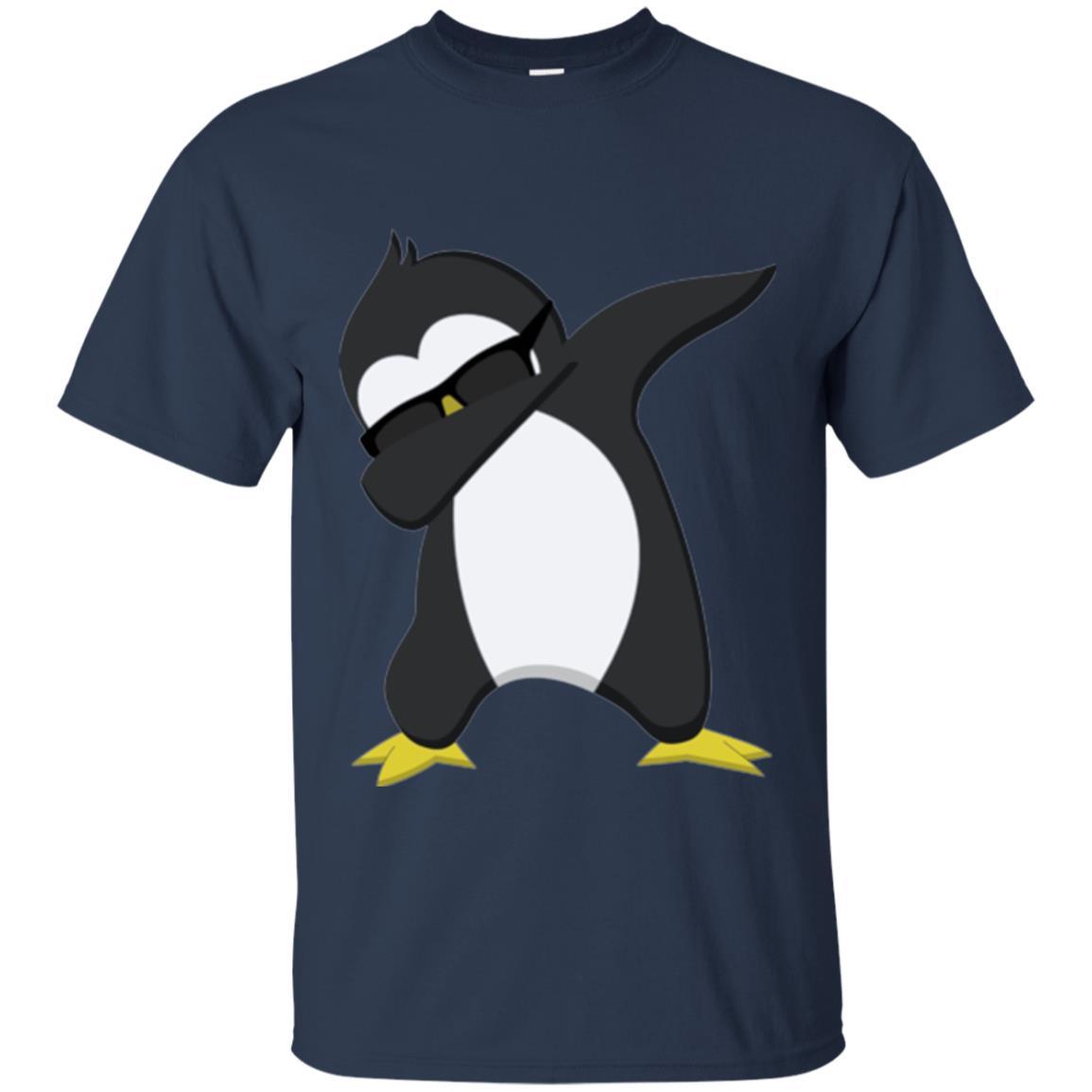 Chirstmas T-shirt Dabbing Penguin Navy