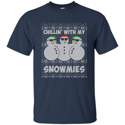 Christmas T-shirt Chillin With My Snowmies Navy