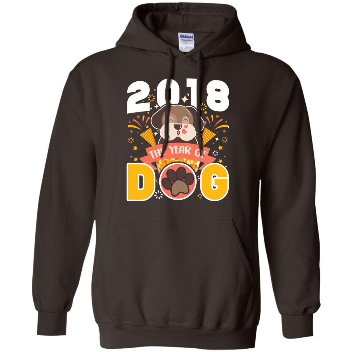 Funny Chinese New Year T-shirt 2018 The Year Of Dog Dark Chocolate