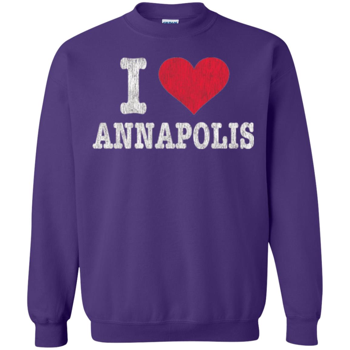 Distressed Retro I Love Annapolis T-shirt Purple
