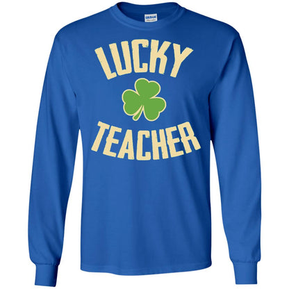 Lucky Teacher Shirt St. Patrick_s Day T-shirt Royal