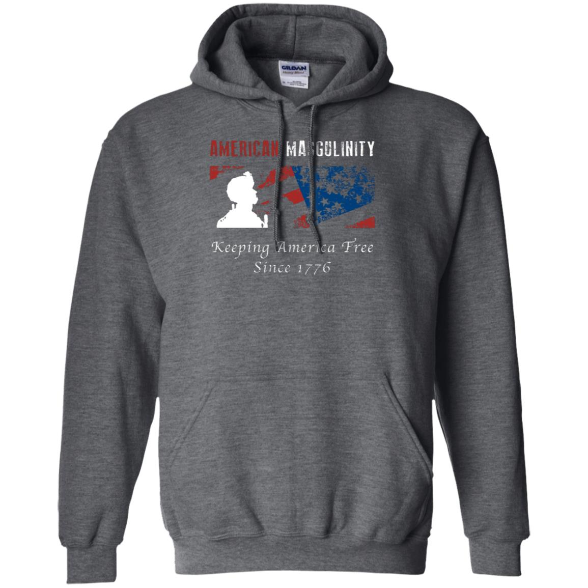 American Masgulinity Keeping America Free Since 1776 Shirt Dark Heather
