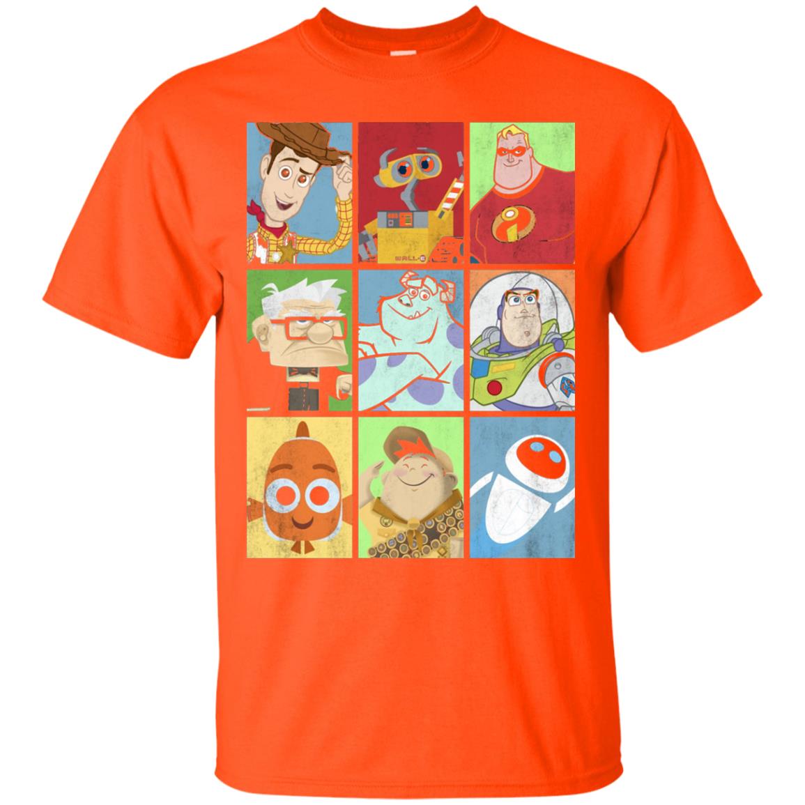 Epic Boxed Up Line Up Character Graphic T-shirt Orange