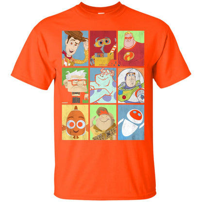 Epic Boxed Up Line Up Character Graphic T-shirt Orange