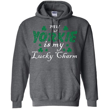 My Yorkie Is My Lucky Charm Saint Patrick's Day Shirt For Yorkie Lover Dark Heather
