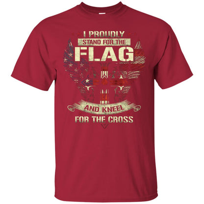I Proudly Stand For The Flag And Kneel For The Cross Christian Shirt Cardinal