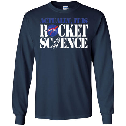 Nasa Actually It Is Rocket Science Scientist T-shirt Navy