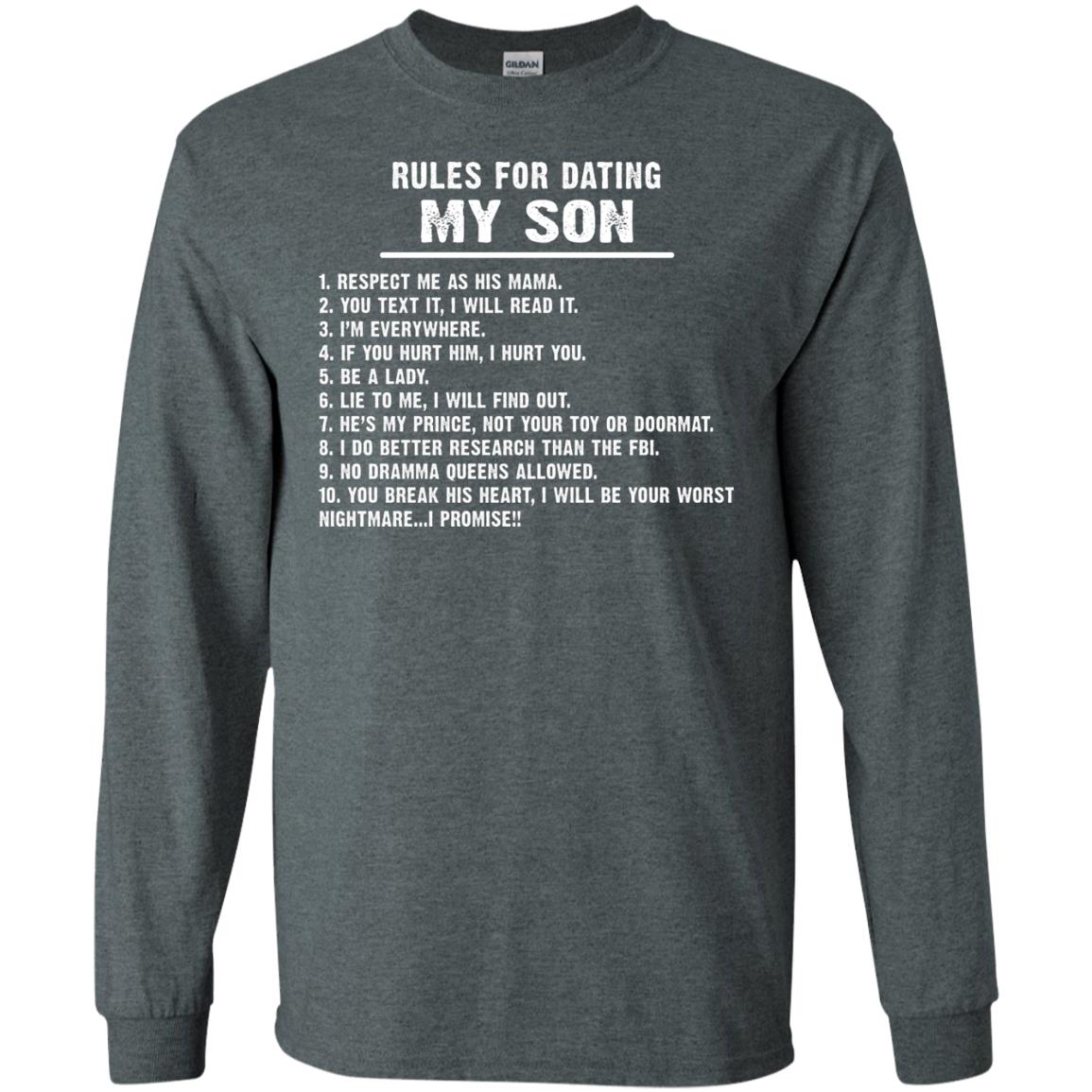 Rules For Dating My Son Daddy Shirt Dark Heather