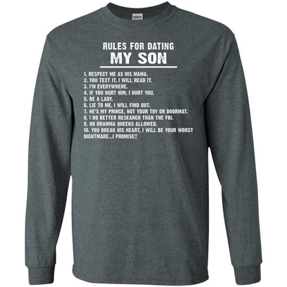 Rules For Dating My Son Daddy Shirt Dark Heather