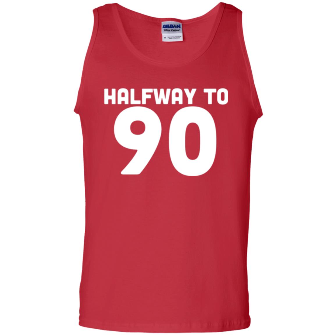 Funny 45th Birthday Funny T-shirt Halfway To 90 Red