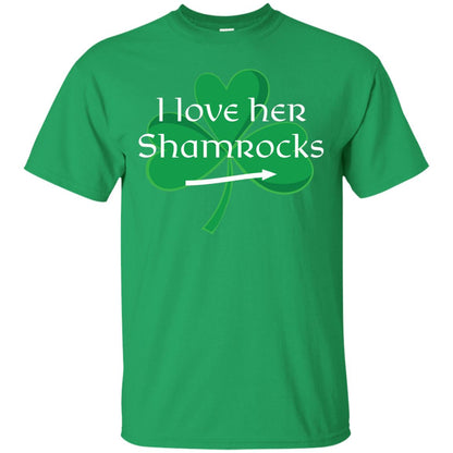 Saint Patrick_s Day T-shirt I Love Her Shamrocks Irish Green