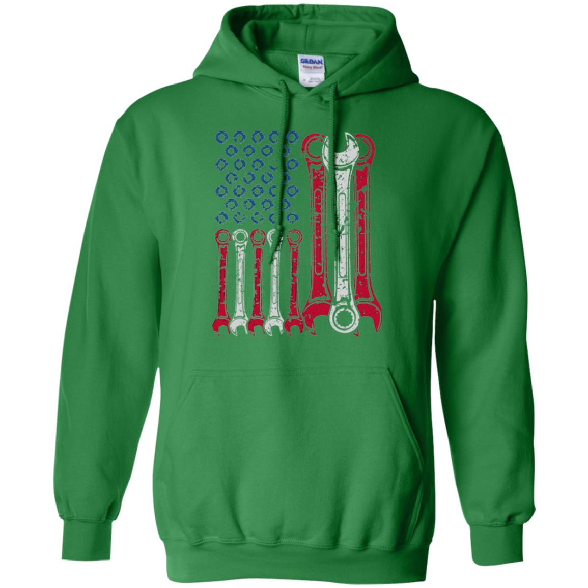 Mechanic T-shirt Usa Red White Blue American Flag Irish Green