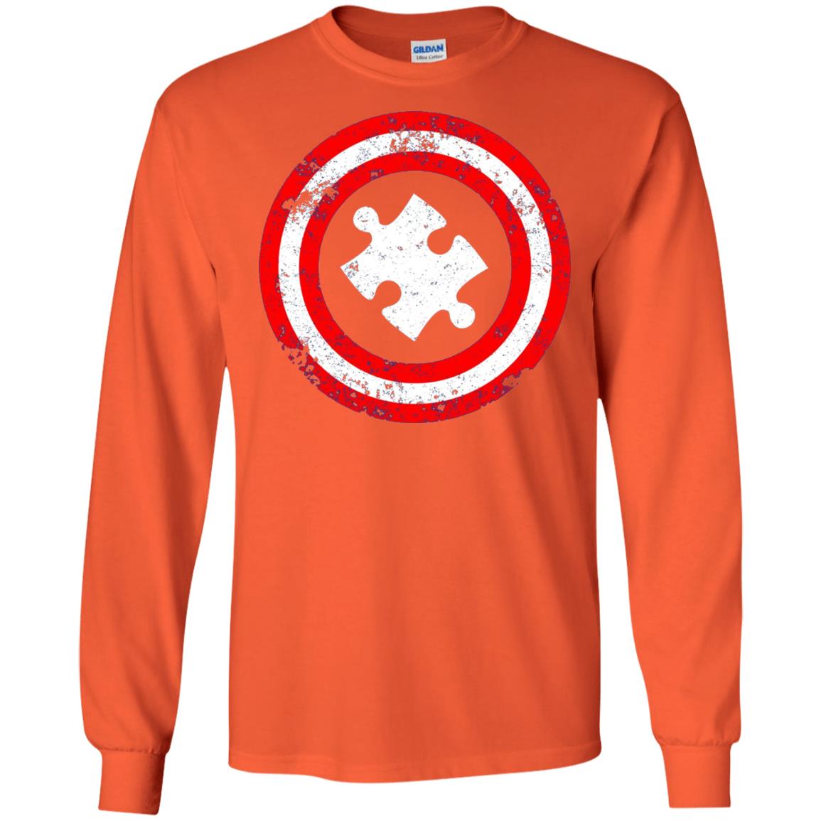 Captain Autism Superhero T-shirt Autism Awareness Orange