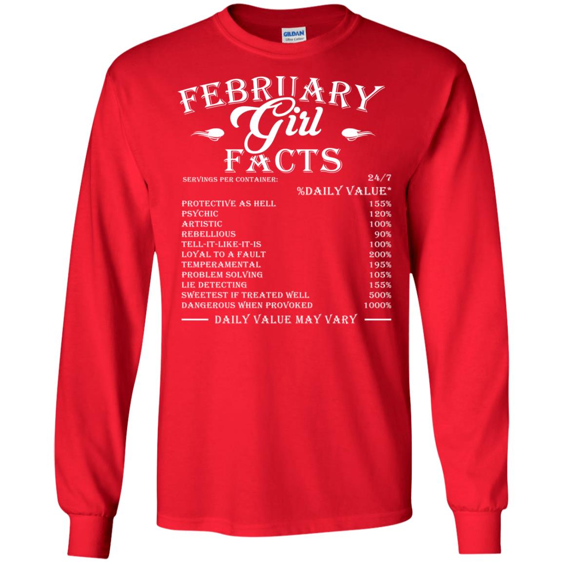 February Girl Facts Facts T-shirt Red