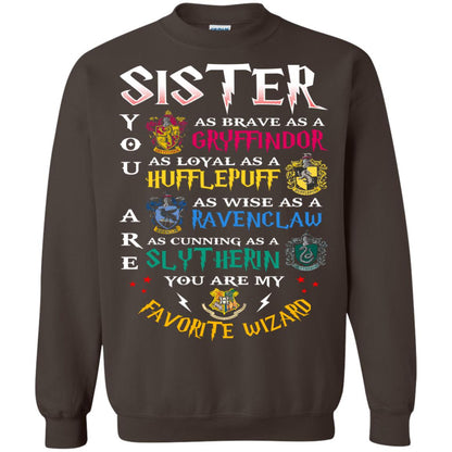 Sister My Favorite Wizard Harry Potter Fan T-shirt Dark Chocolate