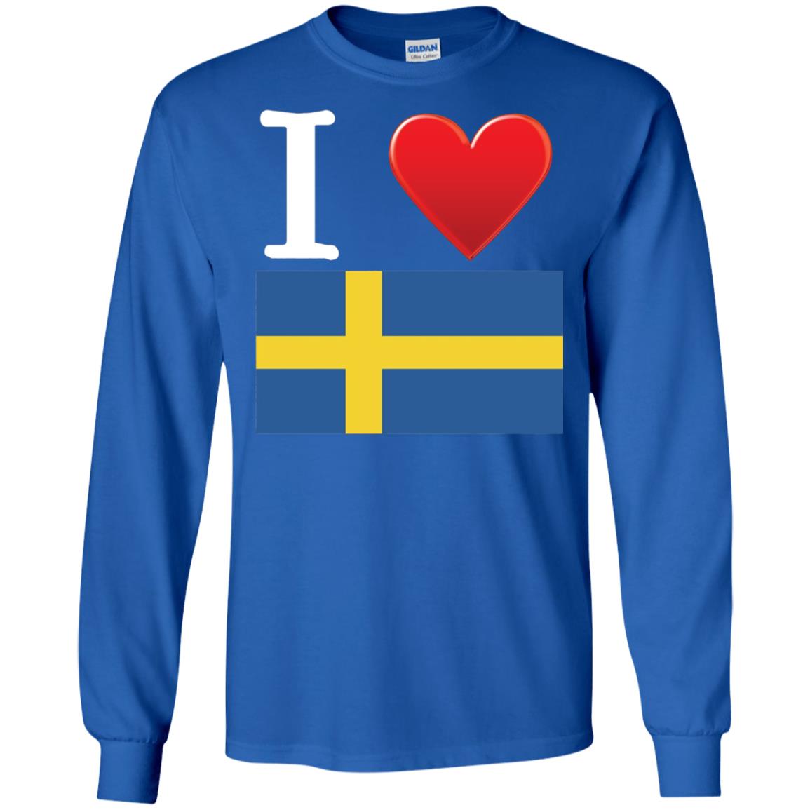 I Heart Love Sweden Flag T-shirt Royal