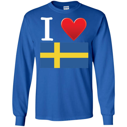 I Heart Love Sweden Flag T-shirt Royal