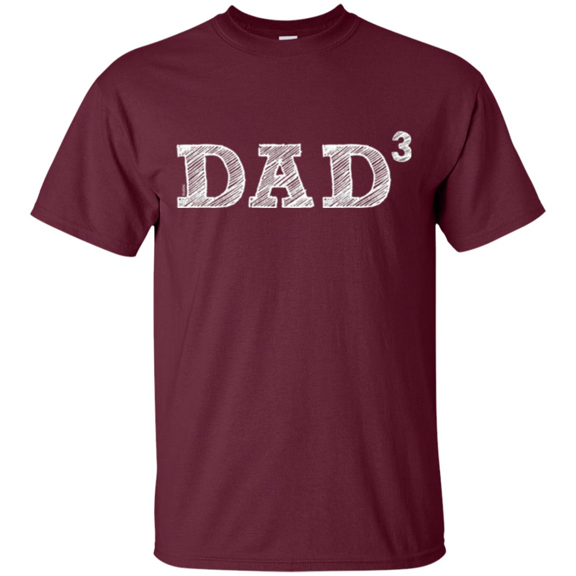 Men_s Dad3, Three Kids Father_s Day, Father Of Three T-shirt Maroon