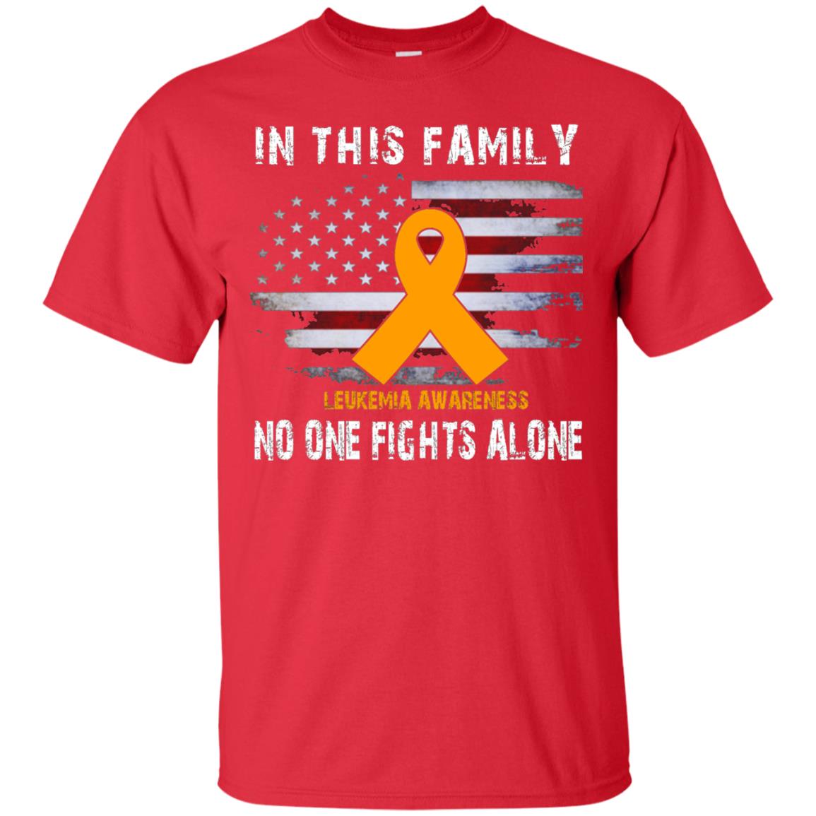 Leukemia Awareness No One Fights Alone Shirt Red