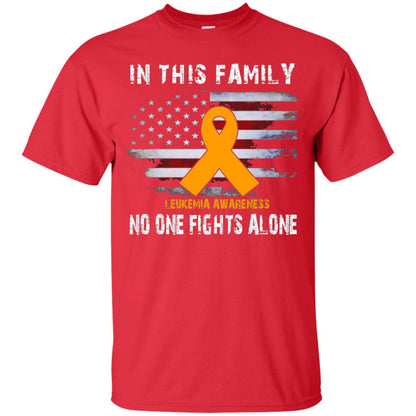 Leukemia Awareness No One Fights Alone Shirt Red