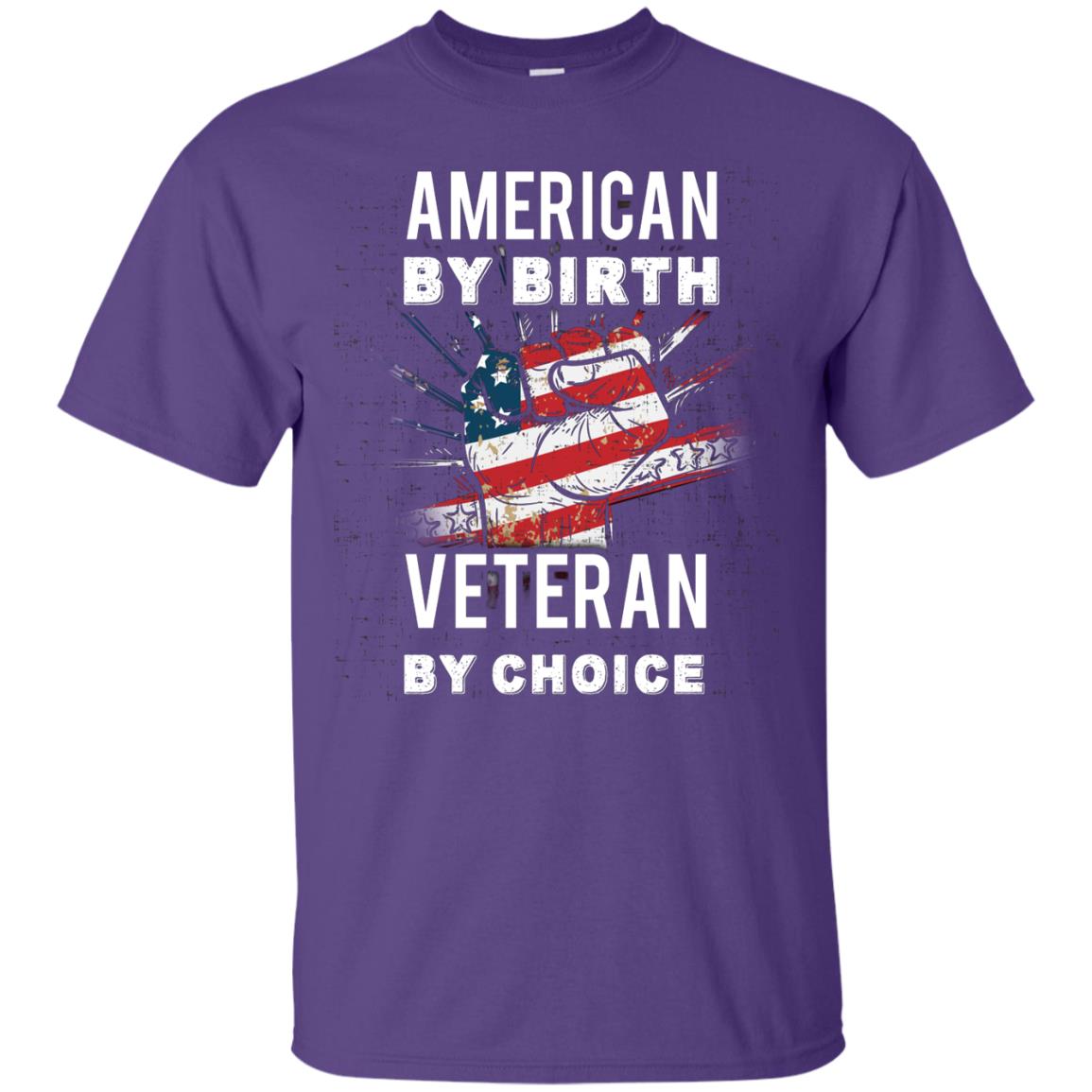 American By Birth Veteran By Choice Independence Day 4th July Shirt Purple