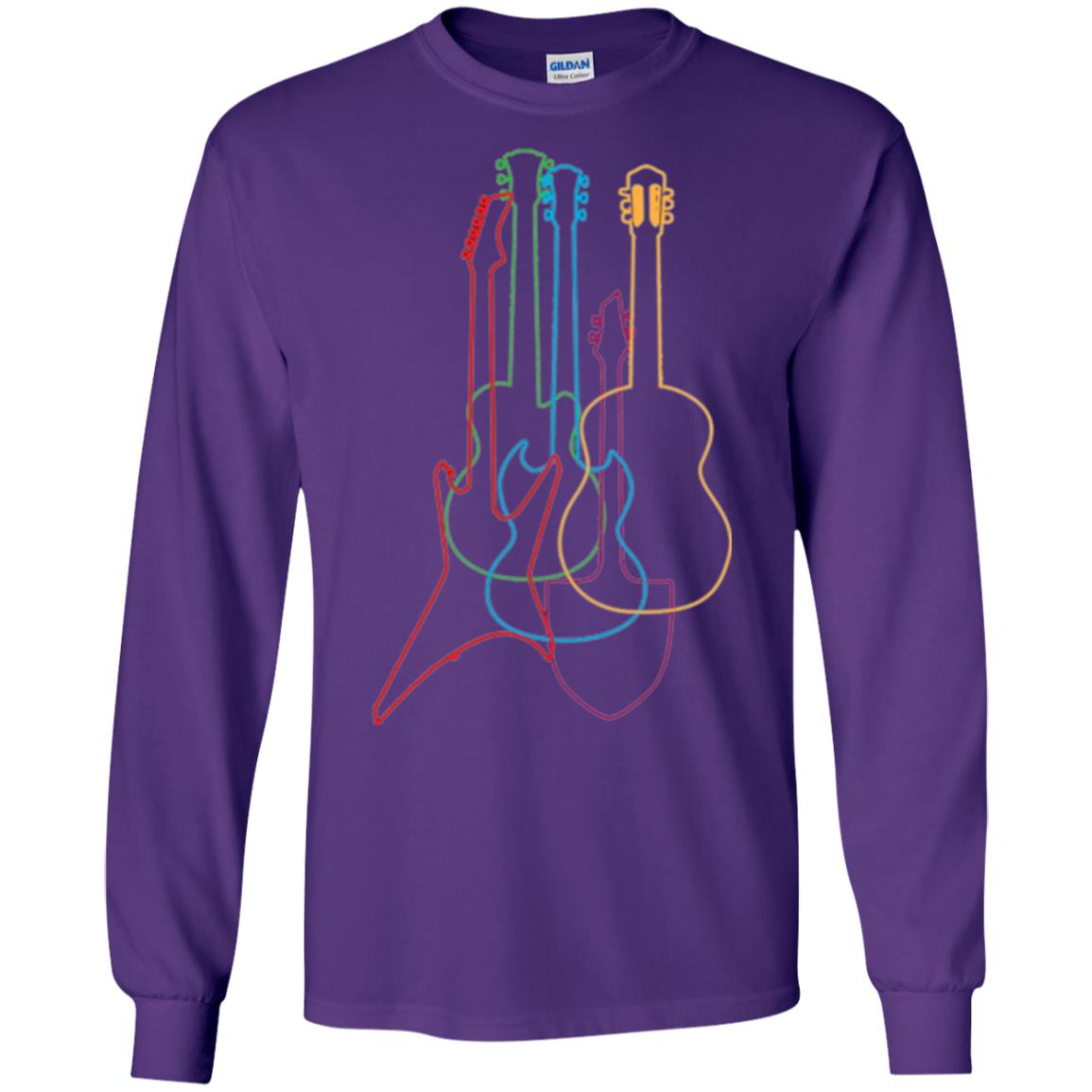 Colored Guitars Electric Acoustic Classical T-shirt Purple