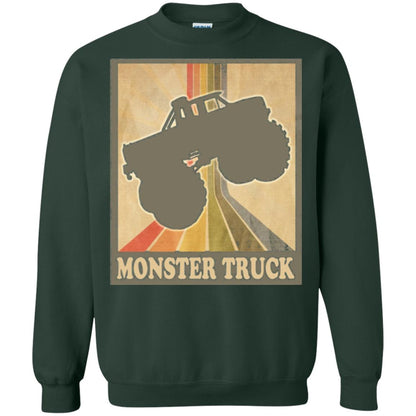 Vintage Big Size Truck Tee Retro Monster Truck T Shirt Forest Green