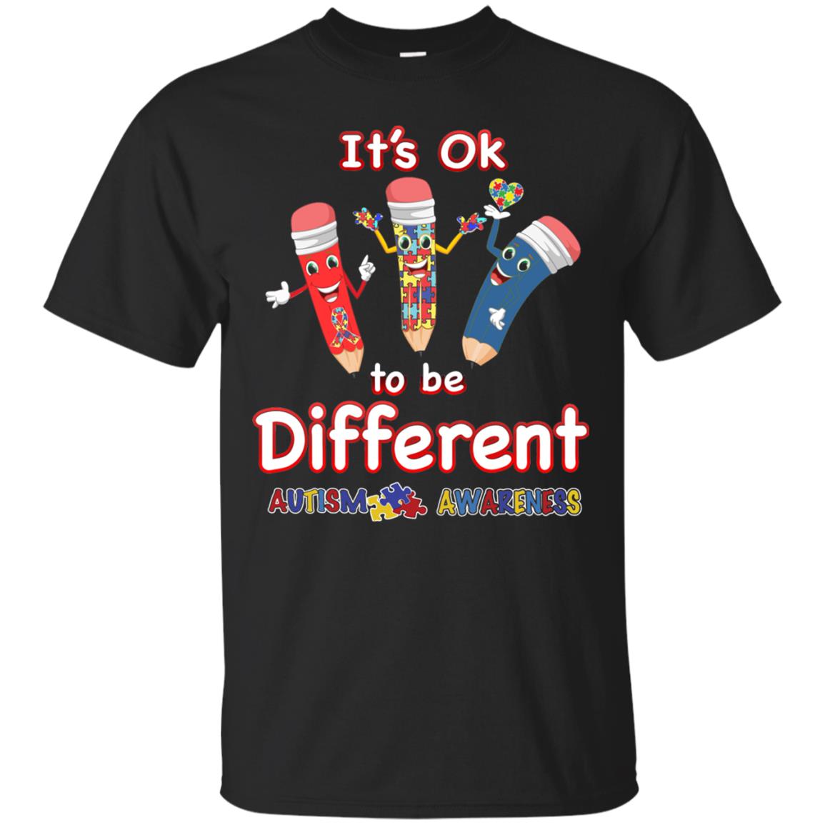 Its Ok To Be Different Autism Awareness T-shirt Black