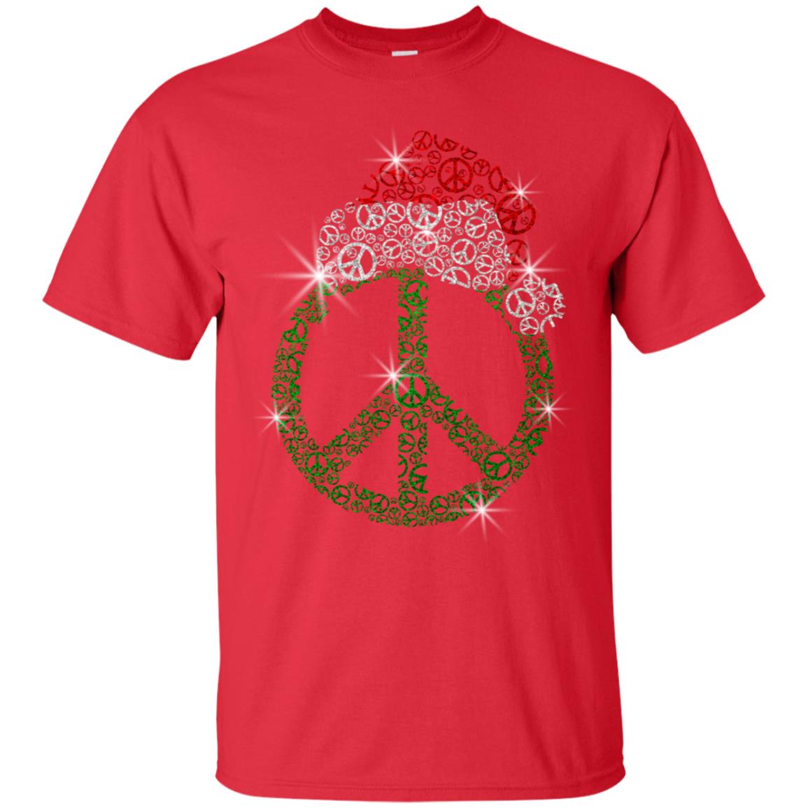 Peace Sign With Santa Ha Christmas Idea Gift Shirt Red