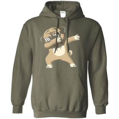Dog Lover T-shirt Dabbing Pug T-shirt Military Green