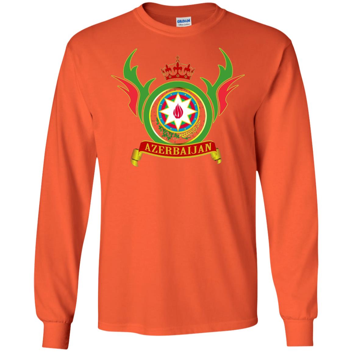Azerbaijan Arms Coat Flag T-shirt Orange