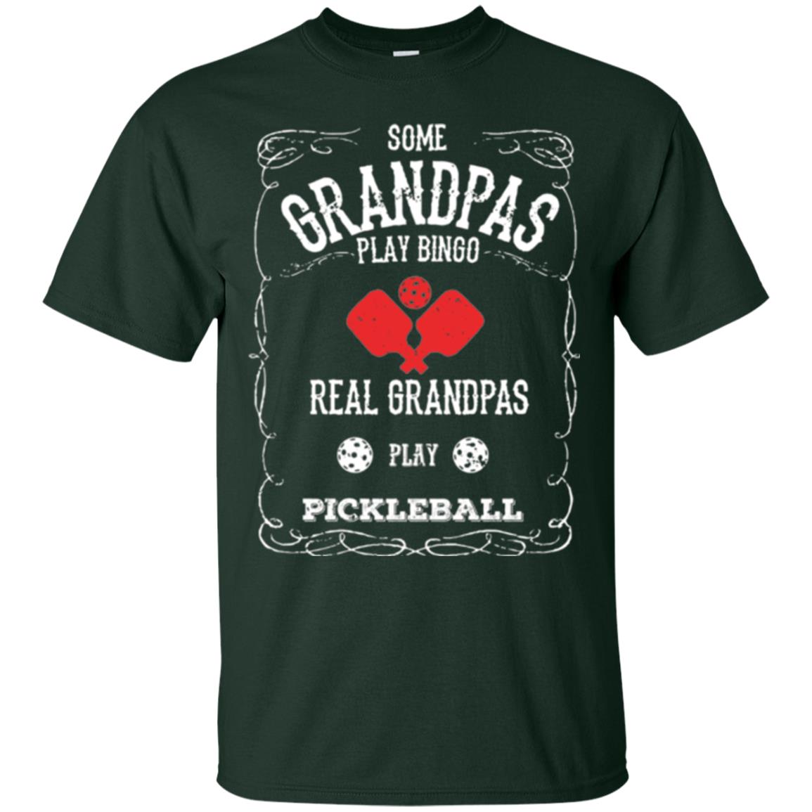Papa T-shirt Real Grandpas Play Pickleball Forest